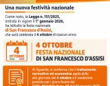 Nuova festività nazionale del 4 ottobre